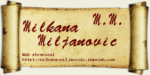 Milkana Miljanović vizit kartica